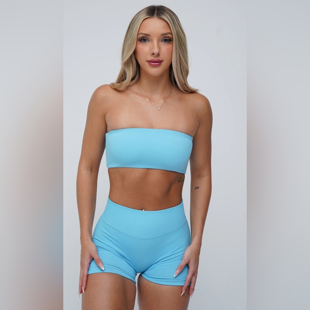 Keep That Pump | KTP | Bandeau Bra | Ice Blue | Medium